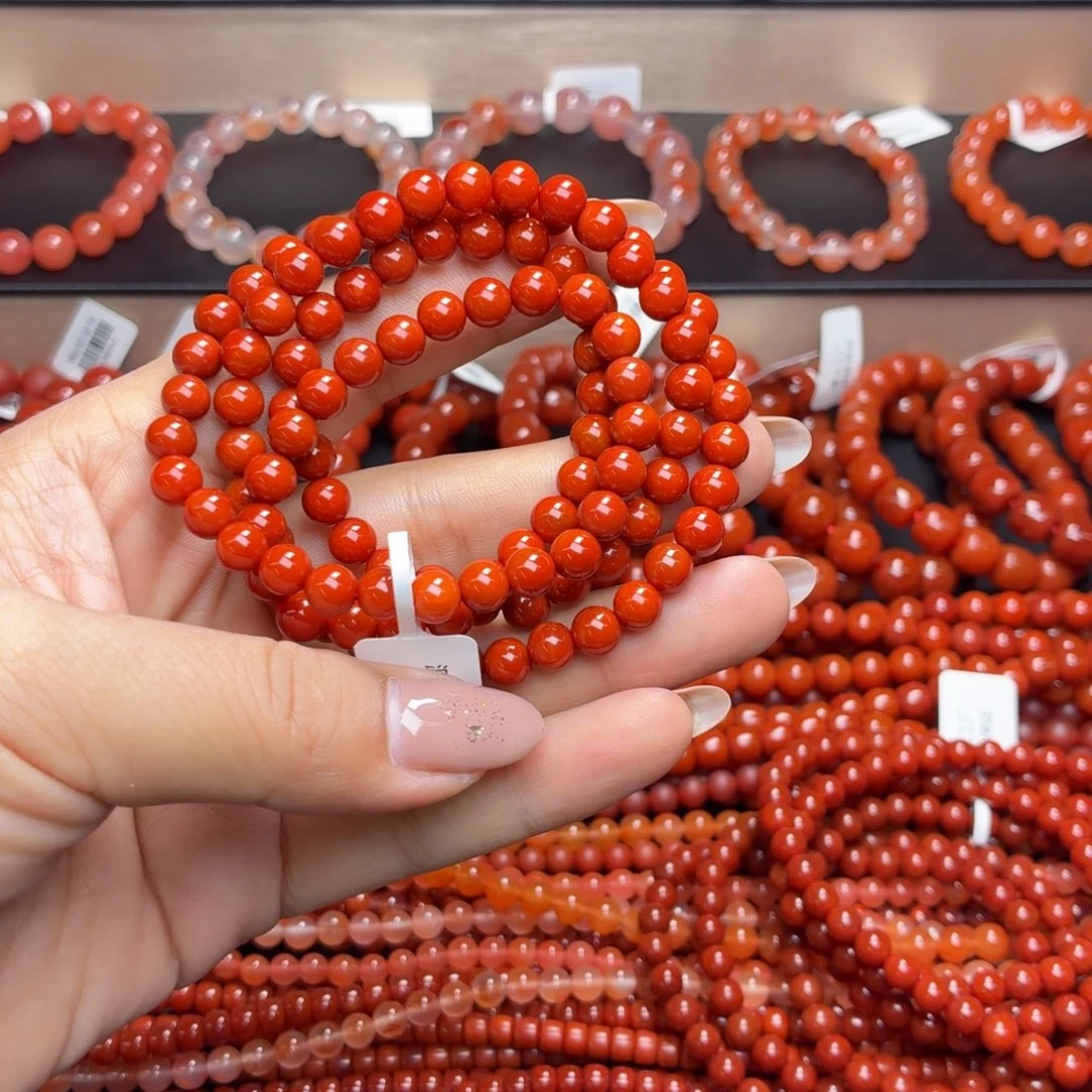 欣***玛瑙/玉髓未镶嵌天然玛瑙手串多圈