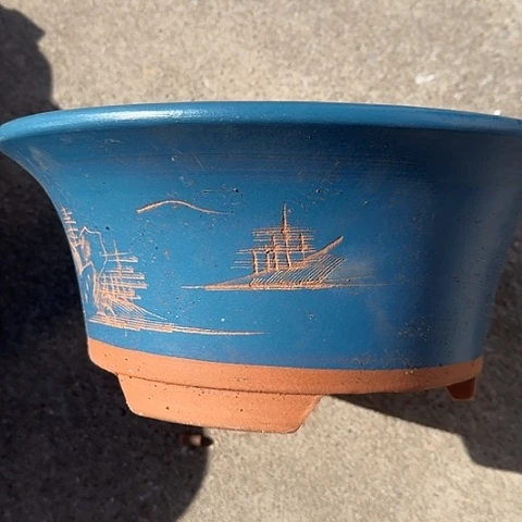 紫砂宜兴紫砂花盆33蓝票口