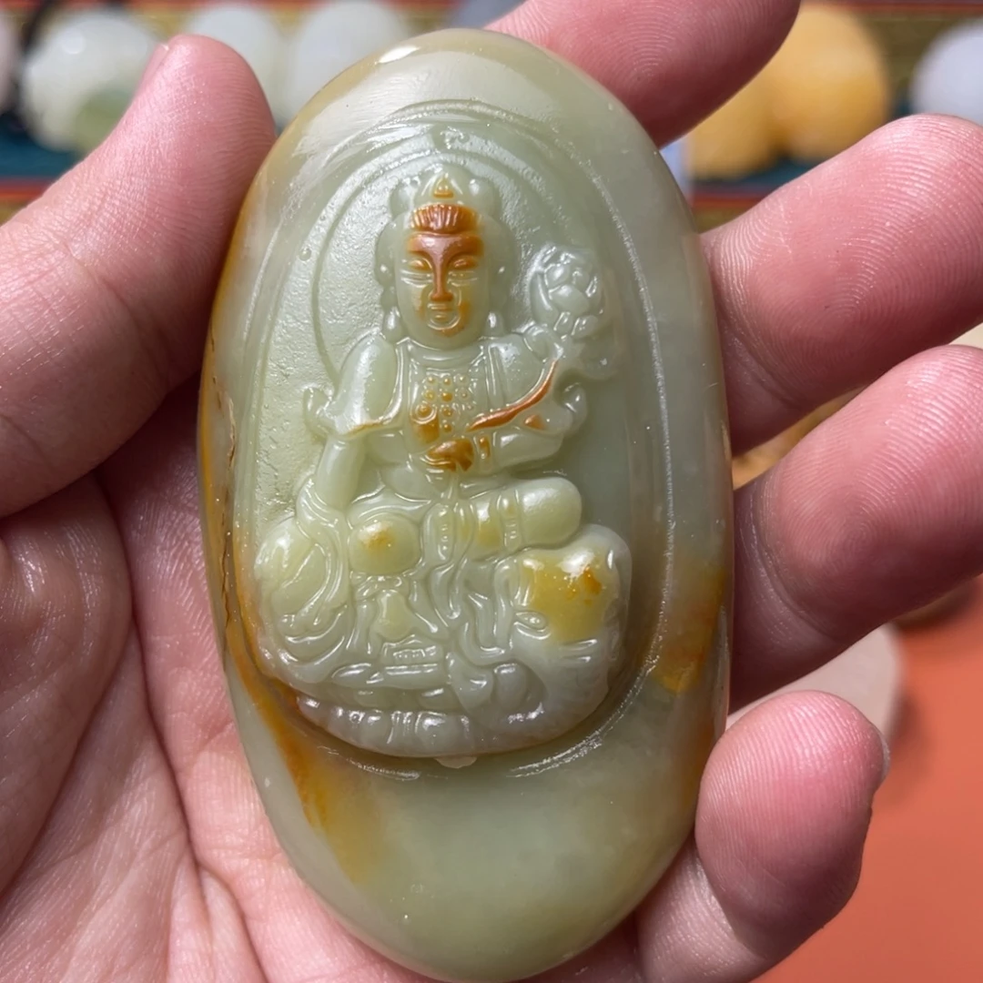 石材天然方解石手把件不退换