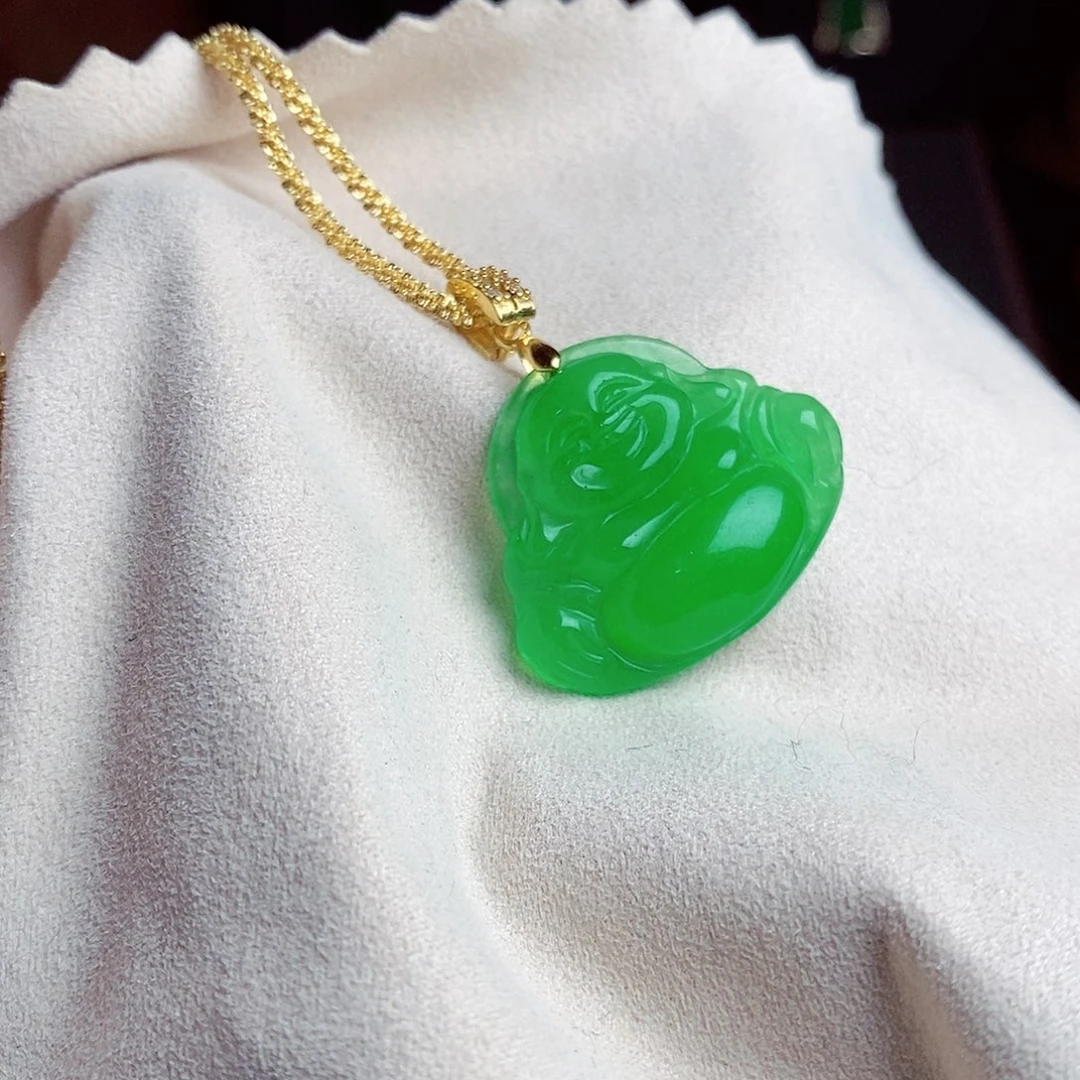 翡翠18K金镶嵌吊坠(赠链)5