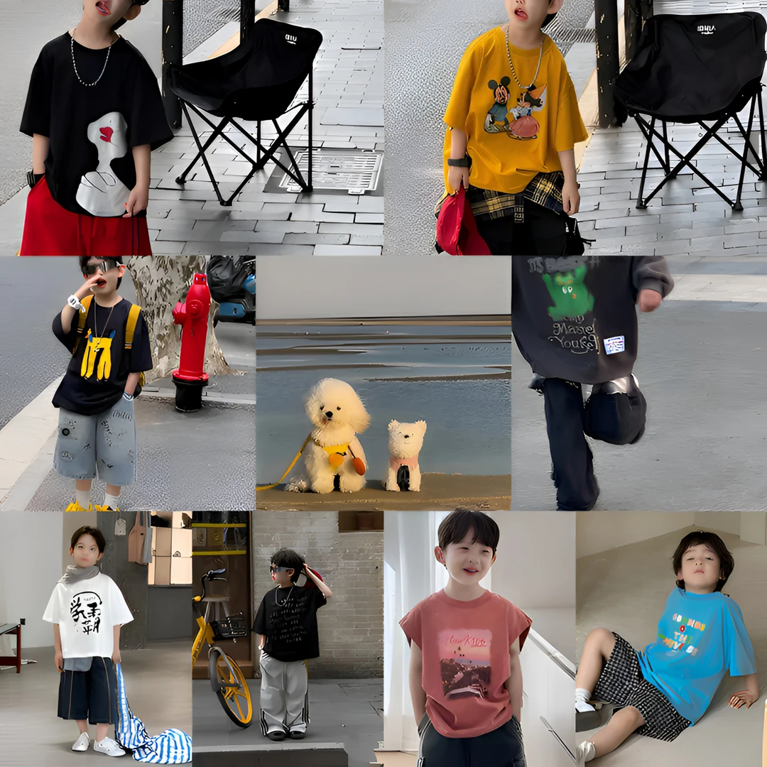 OAOH男童夏装套装潮牌短袖背心衬衫260-324简约儿童服装大童t恤