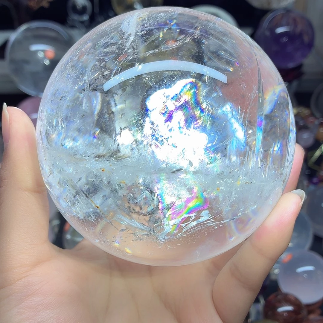 珠宝半成品水晶未镶嵌爆彩白水晶10