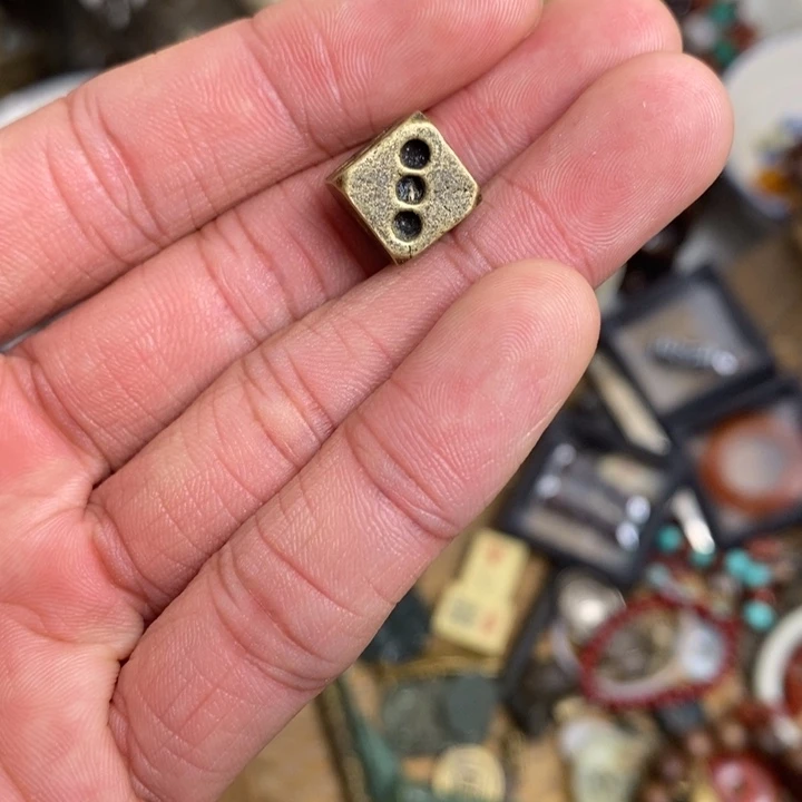 铜骰子 摆件 微瑕