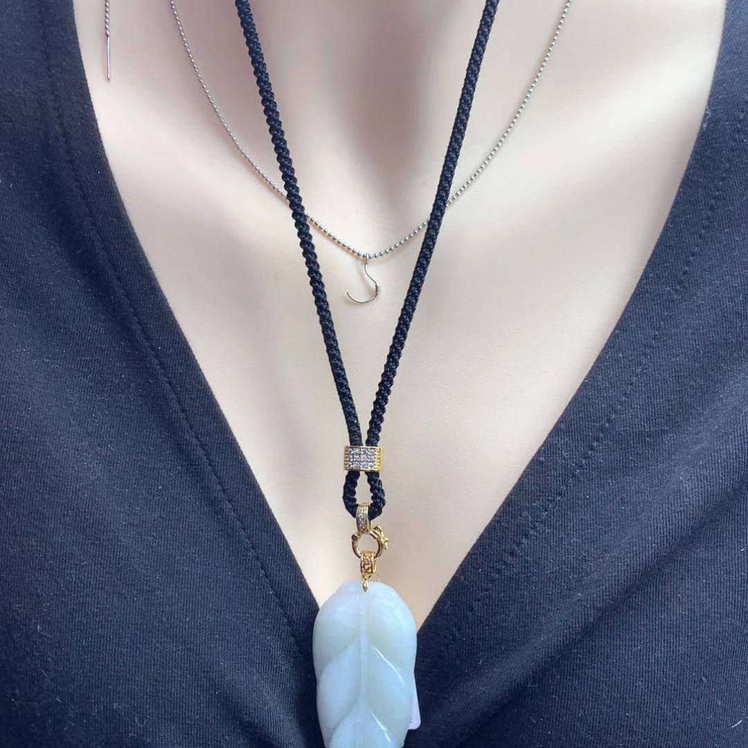 颈饰银S925镶嵌翡翠