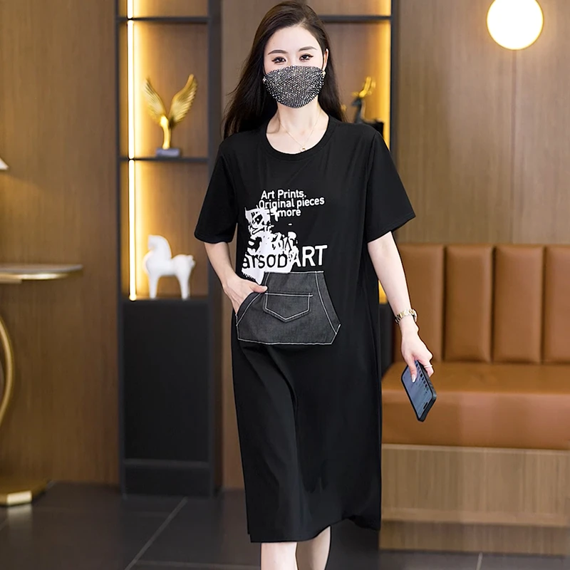 【女神新衣】2025夏装新款时尚洋气显瘦遮肉胖妹妹气质连衣裙