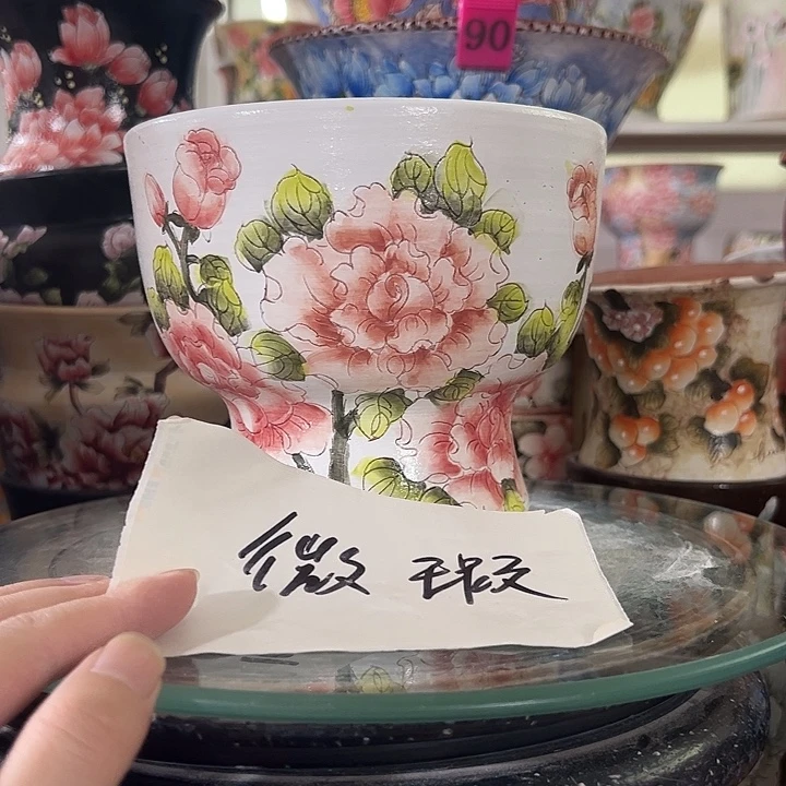 景德镇手绘花盆 满38包邮