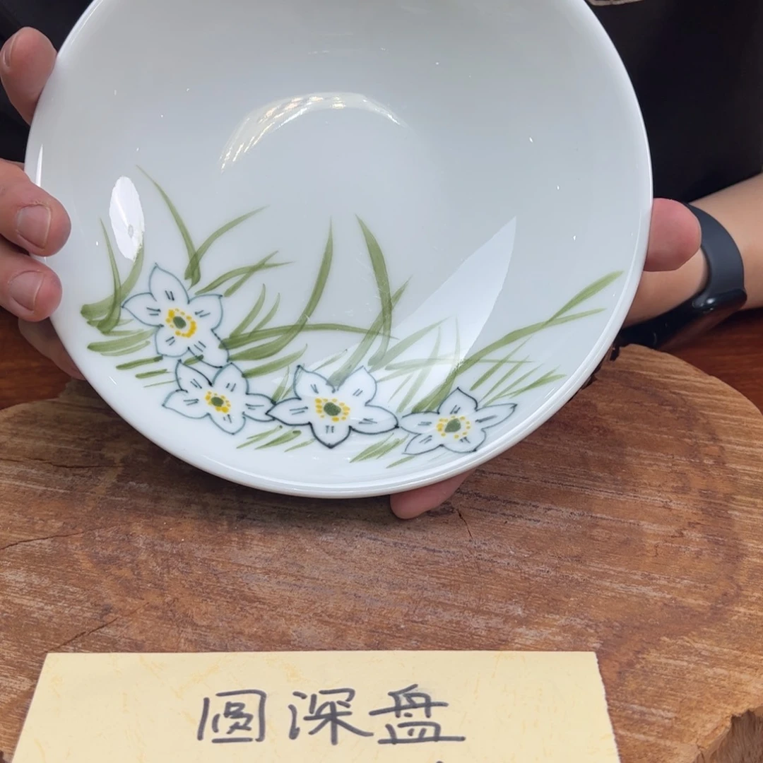 瓷片景德镇陶瓷手工手绘制作平盘