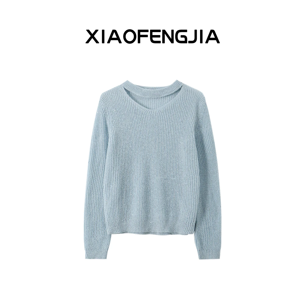 2025春季新款【四季青小封家轻奢】时尚百搭彩色亮片毛衣女9207