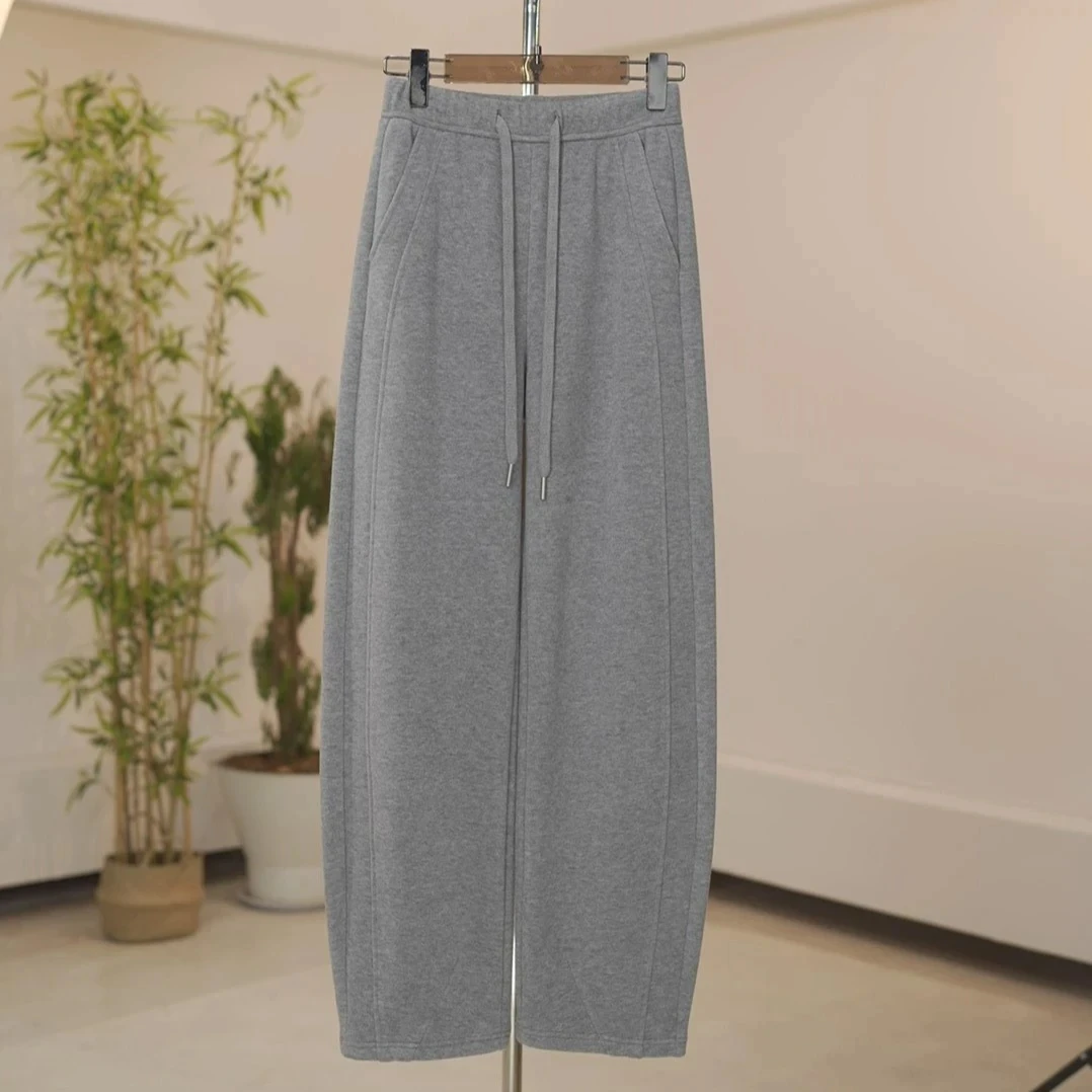 【认准正版】秋冬新款加绒加厚时尚百搭高腰休闲裤女装