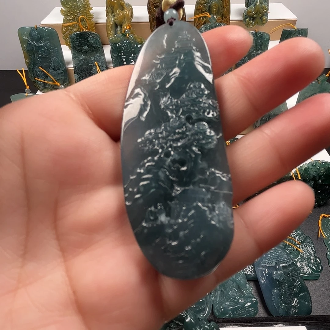 翡翠未镶嵌颈饰纯天然A货翡翠吊坠666