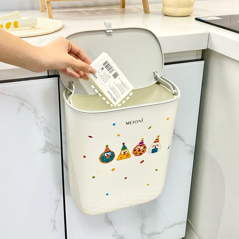 新款厨房垃圾桶挂式厨余卫生间壁挂专用免弯腰家用带盖收纳桶
