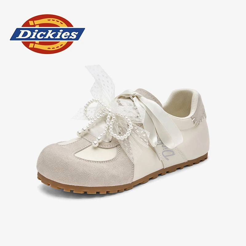 Dickies女鞋时尚休闲鞋蕾丝内增高运动鞋秋季软底系带厚底平底