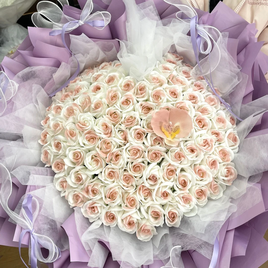 永生花粉色高级感生日花束玫瑰花束顺丰送花上门七夕表白生日适用