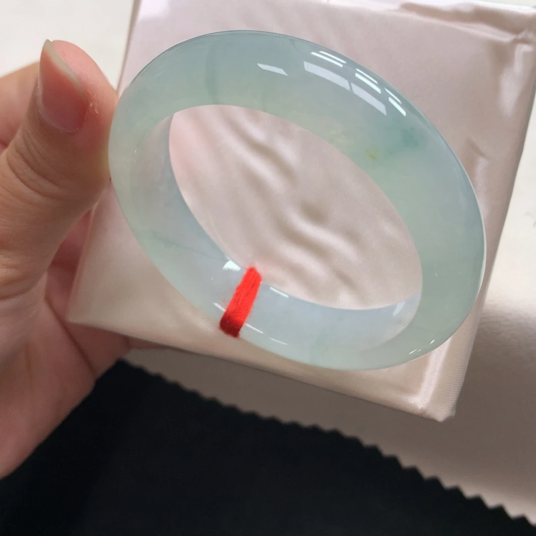 翡翠未镶嵌手镯45号52.5正完美晴蓝小碎花（0包容）