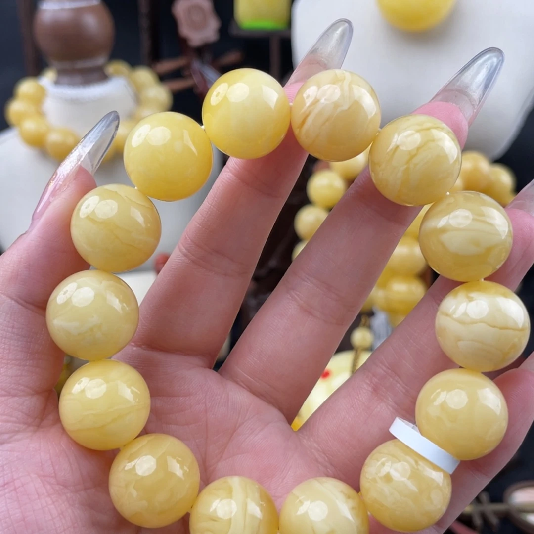 琥珀未镶嵌裸石浓蜡虎皮17