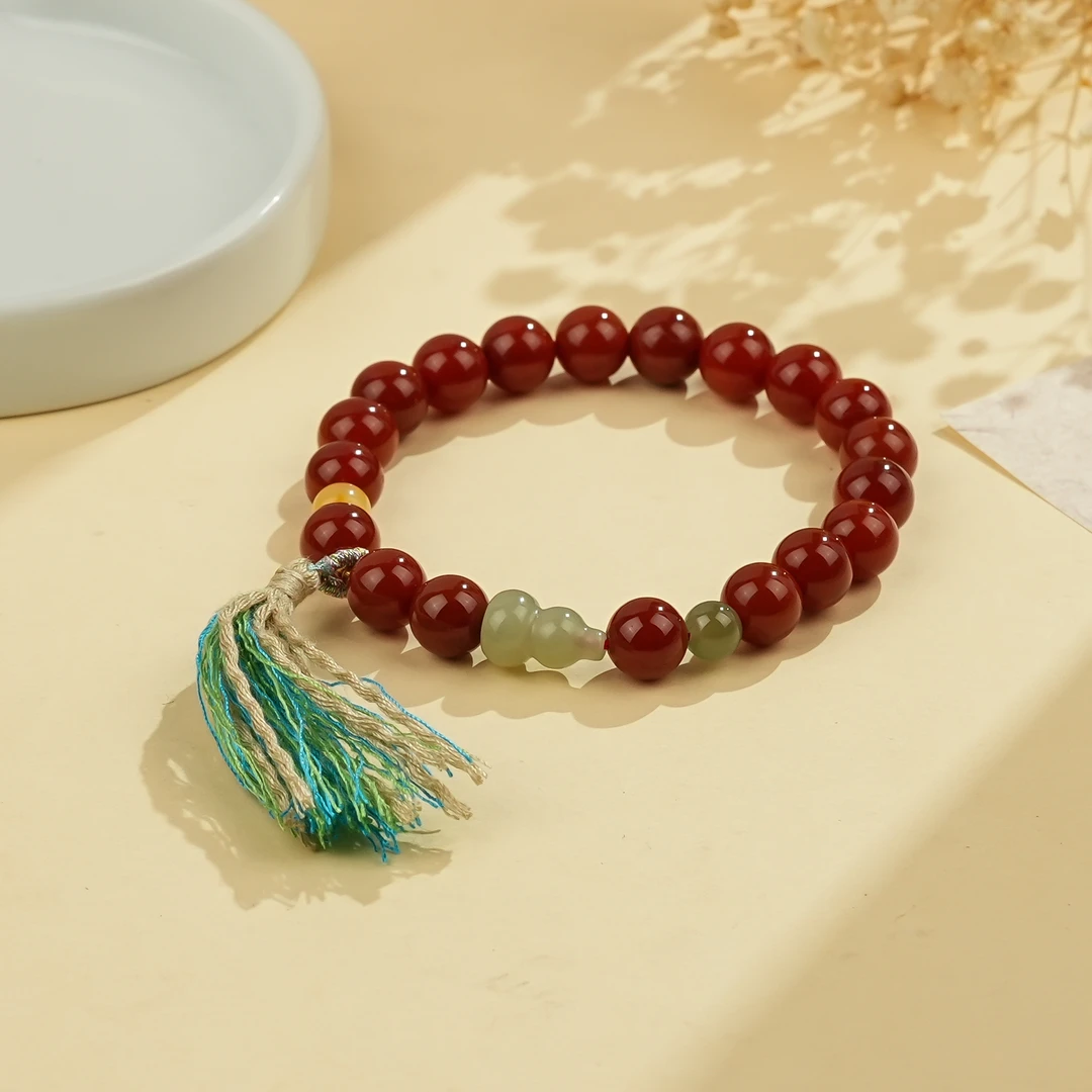 周西西精美红玛瑙葫芦手串8mm精致时尚百搭多样性发货20574