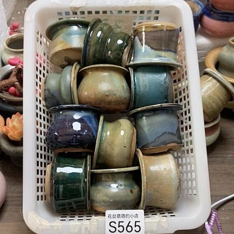 紫砂花盆565微瑕品口径5左右有打磨