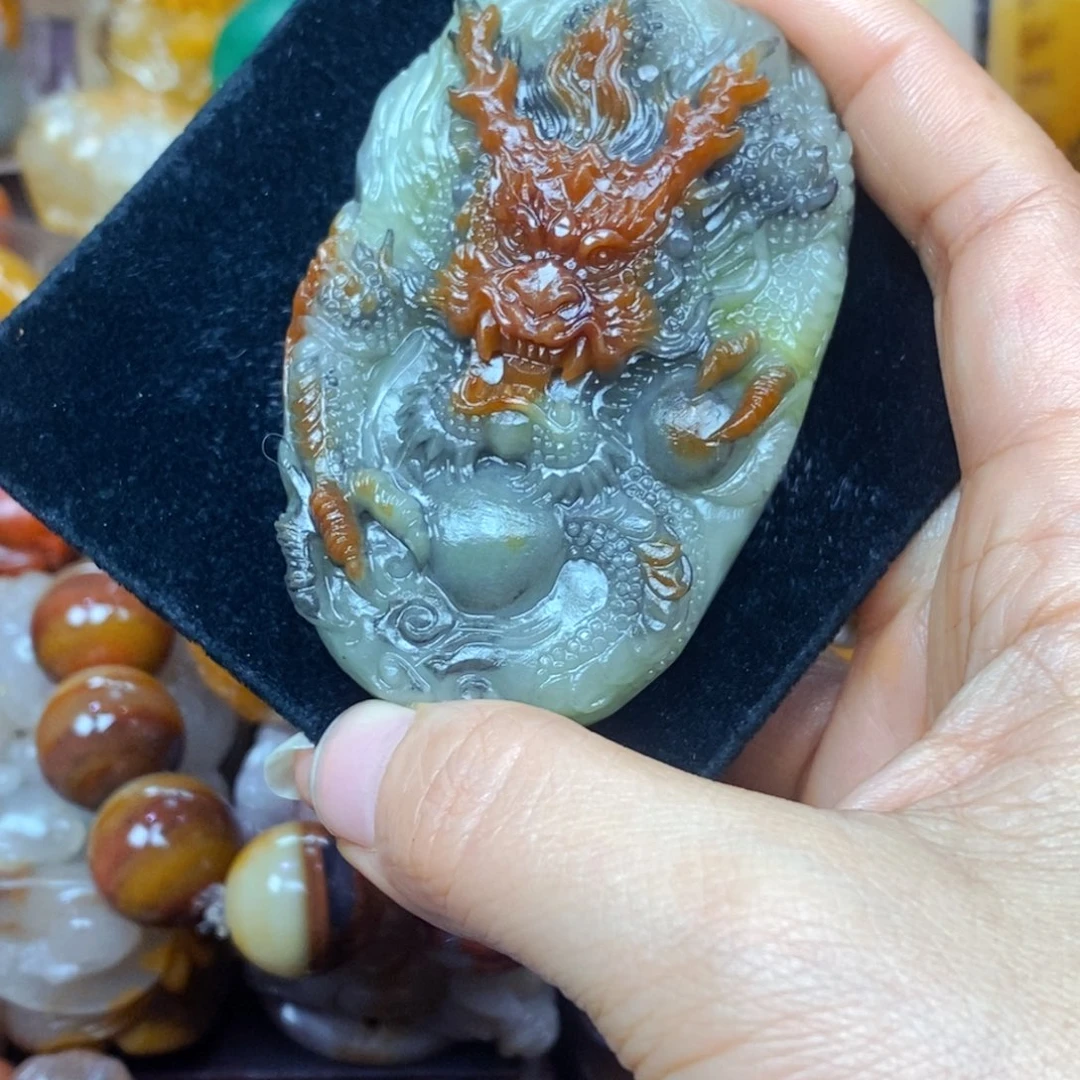 未镶嵌石英质玉（黄龙玉）吊坠(不含链)