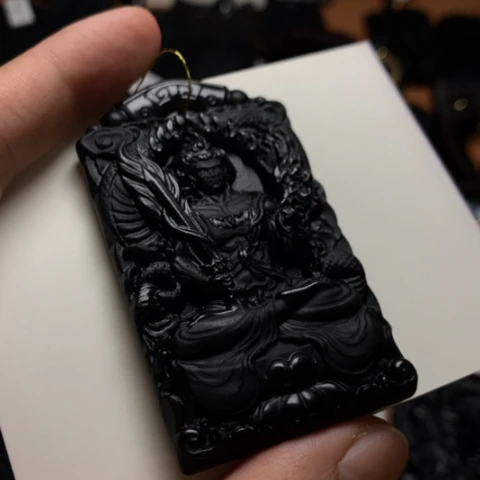 天然缅甸a货钢琴黑挂件