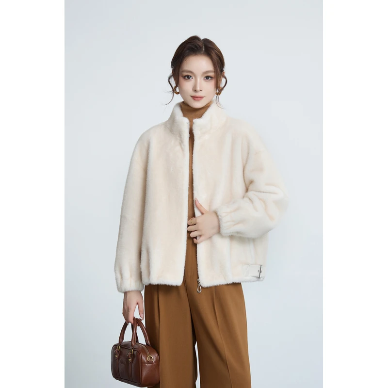 2025原创设计阳离子系列15短款冬季女短外套立领轻奢