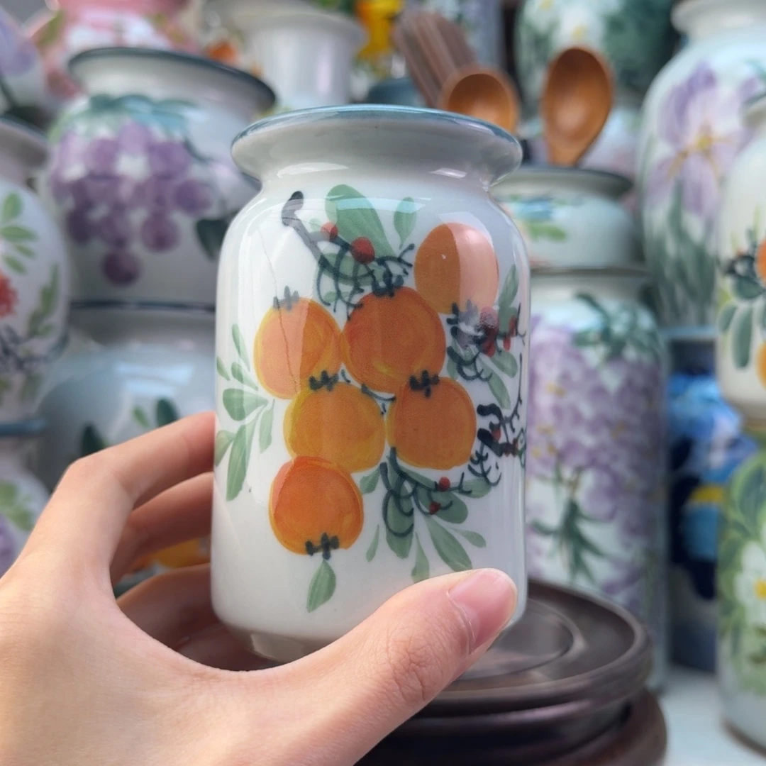 景德镇陶瓷手绘花瓶无孔
