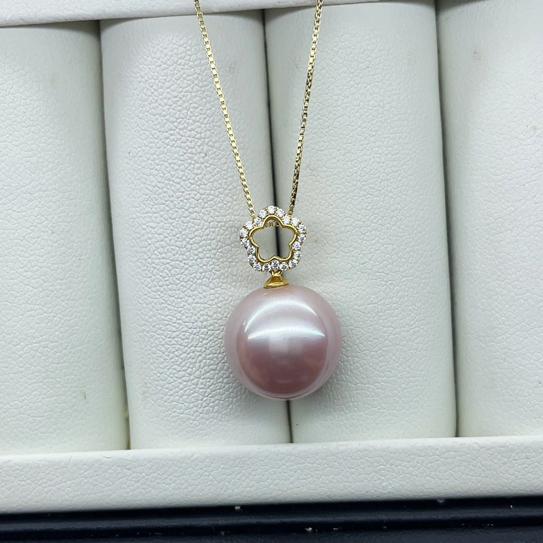 淡水珍珠9K金镶嵌颈饰