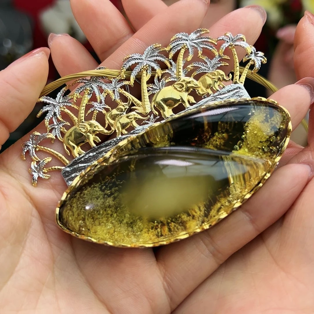 琥珀手镯未镶嵌吊坠