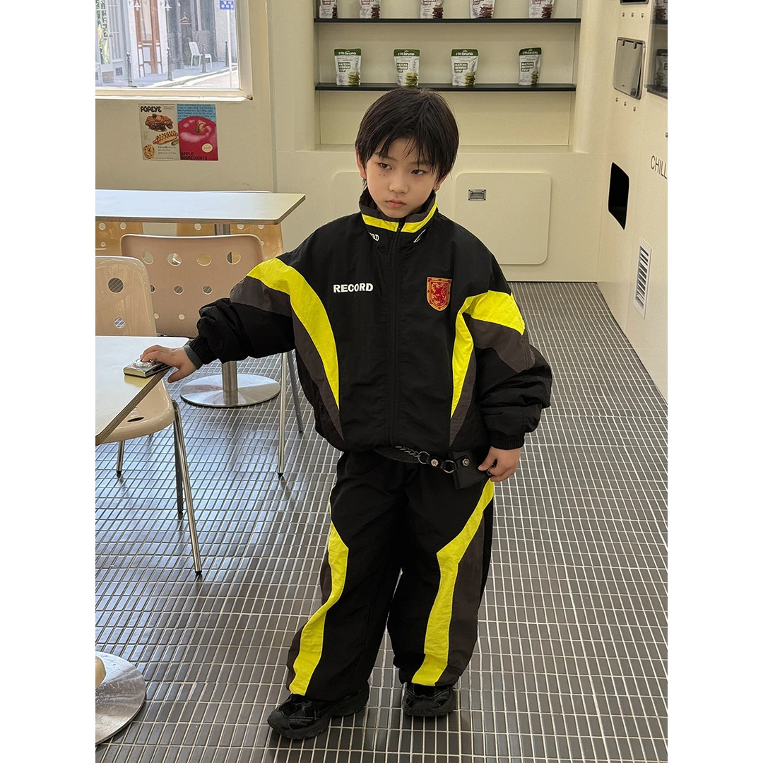 2025秋冬童装新款男童加绒运动两件套儿童休闲套装中大童衣服批发