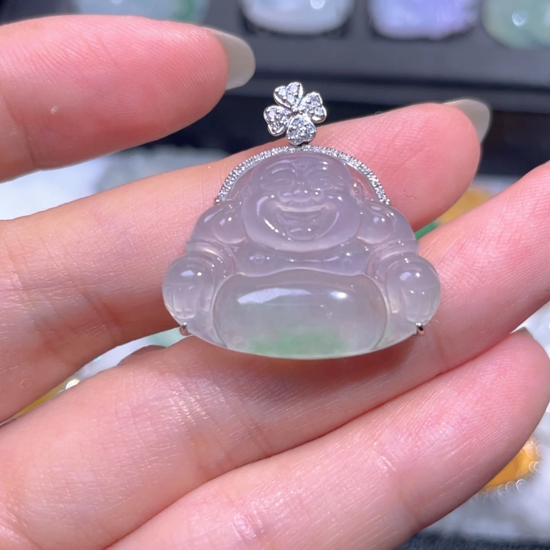 颈饰18K金镶嵌翡翠翡翠