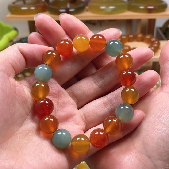 未镶嵌蛇纹石玉手链?***风