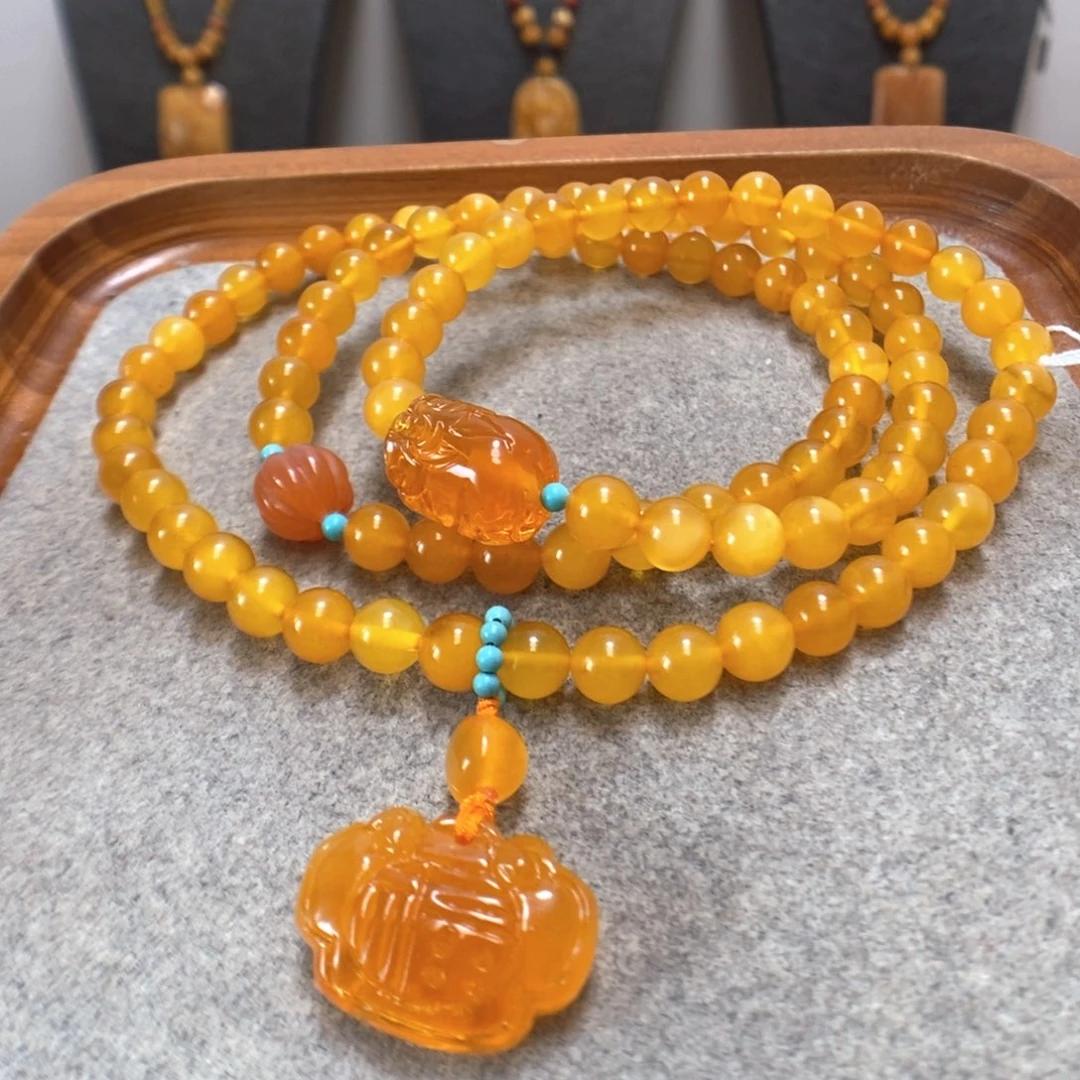 未镶嵌蜜蜡手串蜜蜡