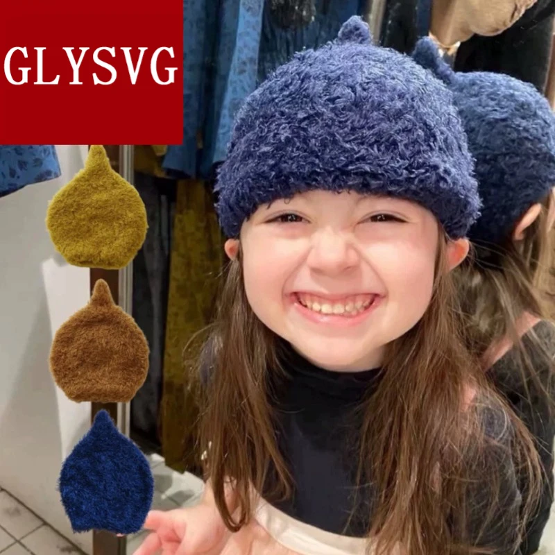 Miya圣诞新年绒绒精灵帽男女童冬季洋气保暖毛线帽柔软宝宝帽子