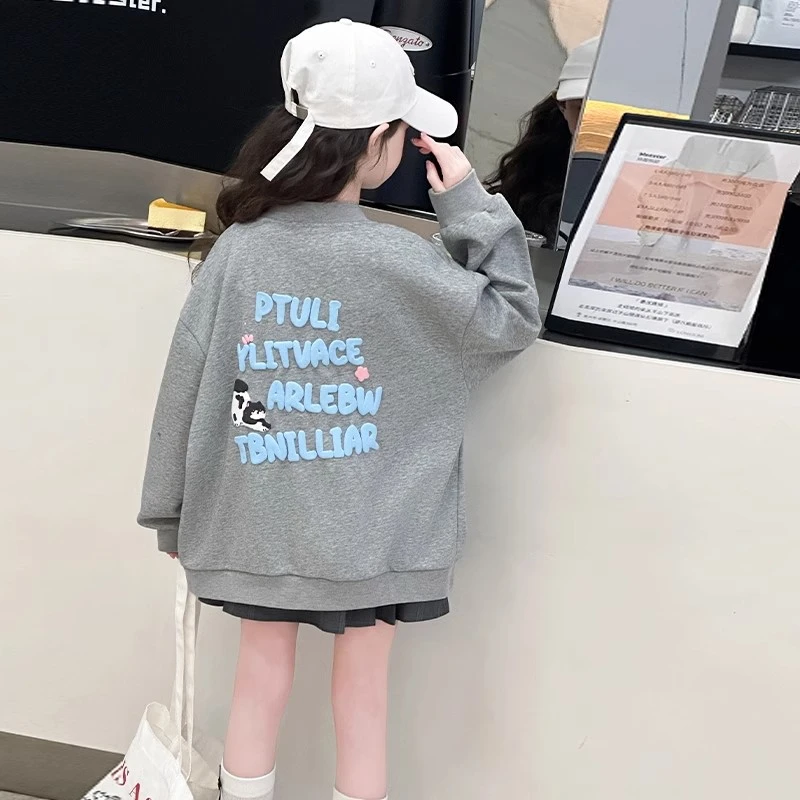 女童春装外套2025新款儿童春季炸街洋气上衣中大童春秋休闲棒球服