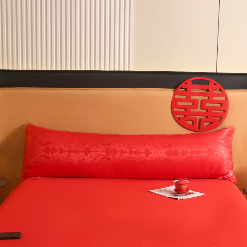 婚庆助眠枕芯高弹结婚红色长枕头双人枕