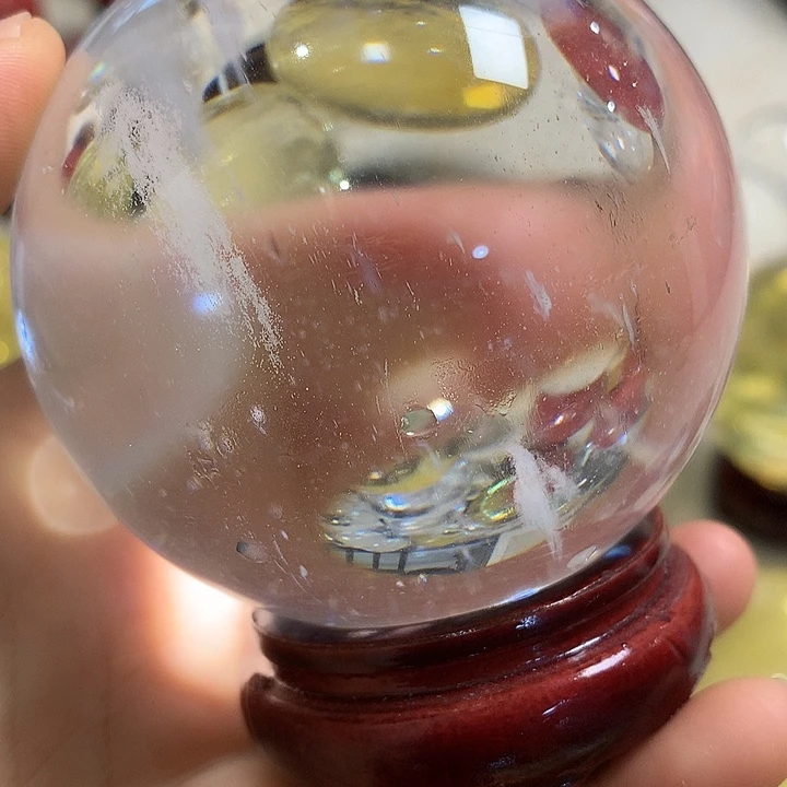 陶瓷8公分熔炼白色水晶球
