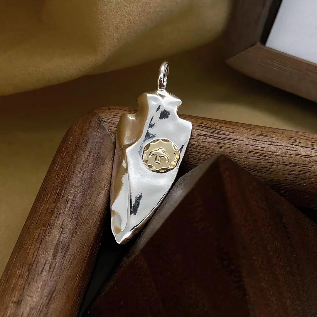 鸿聚隆 吊坠925银 NO251小众手工goros雷鸟矛头银吊坠