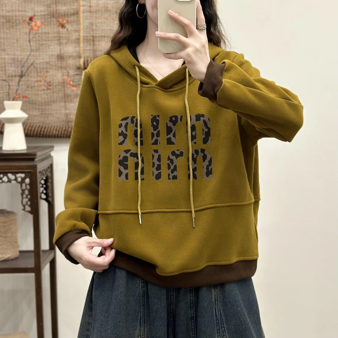 18860新款秋冬加绒休闲卫衣百搭显瘦