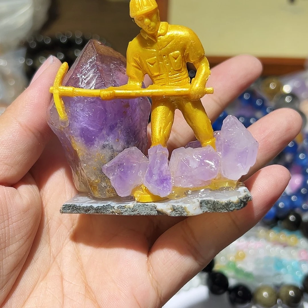 水晶手链未镶嵌克鲁兹紫水晶摆件119号