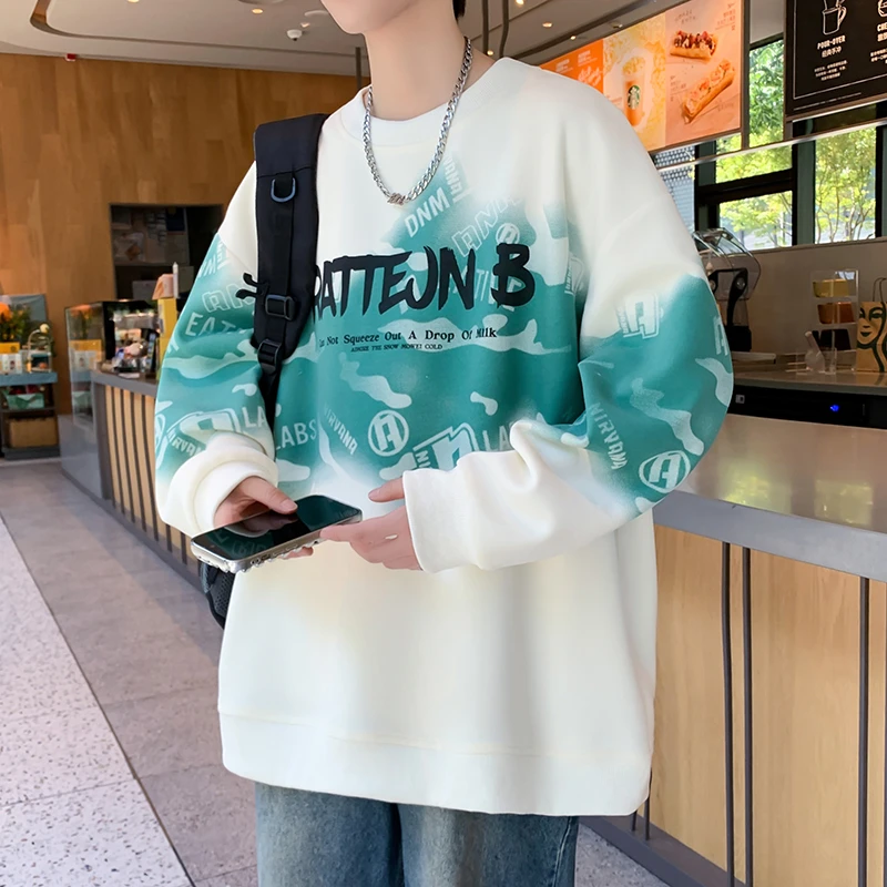 2025新款休闲卫衣男士青少年学生长袖T恤潮流秋装上衣打底套头衫