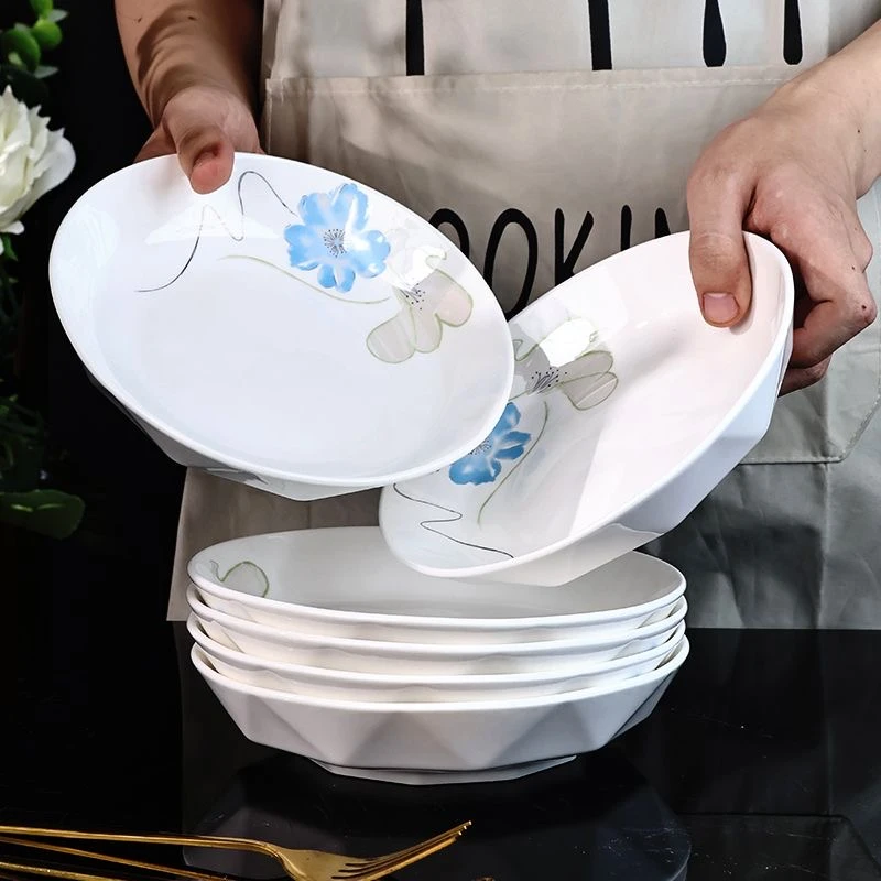 小兰花菜盘七英寸六个装