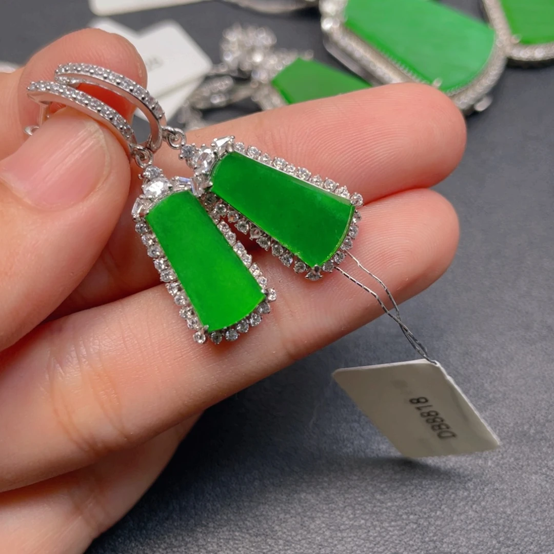 翡翠银S925镶嵌吊坠(不含链)