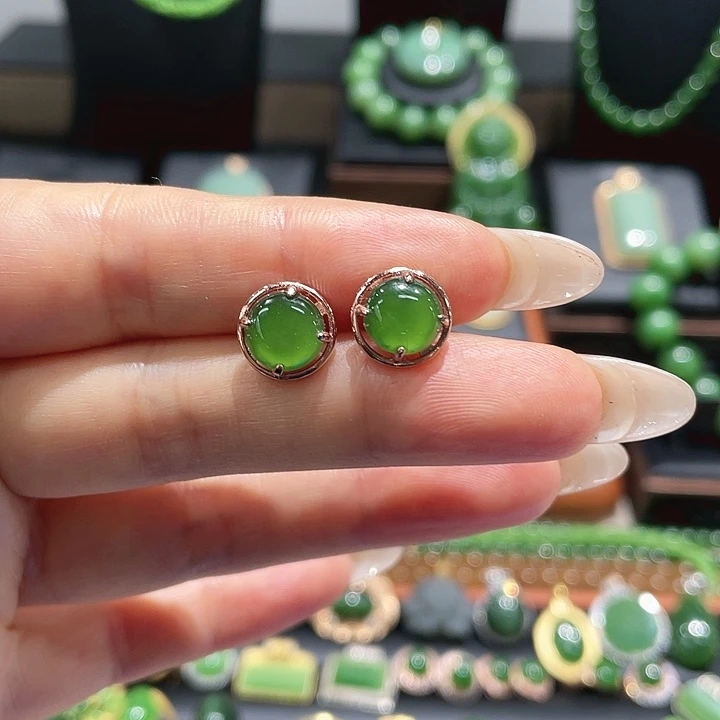 和田玉（碧玉）银S925镶嵌戒指