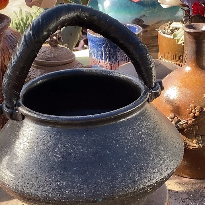 紫砂花盆口19深18手工处理