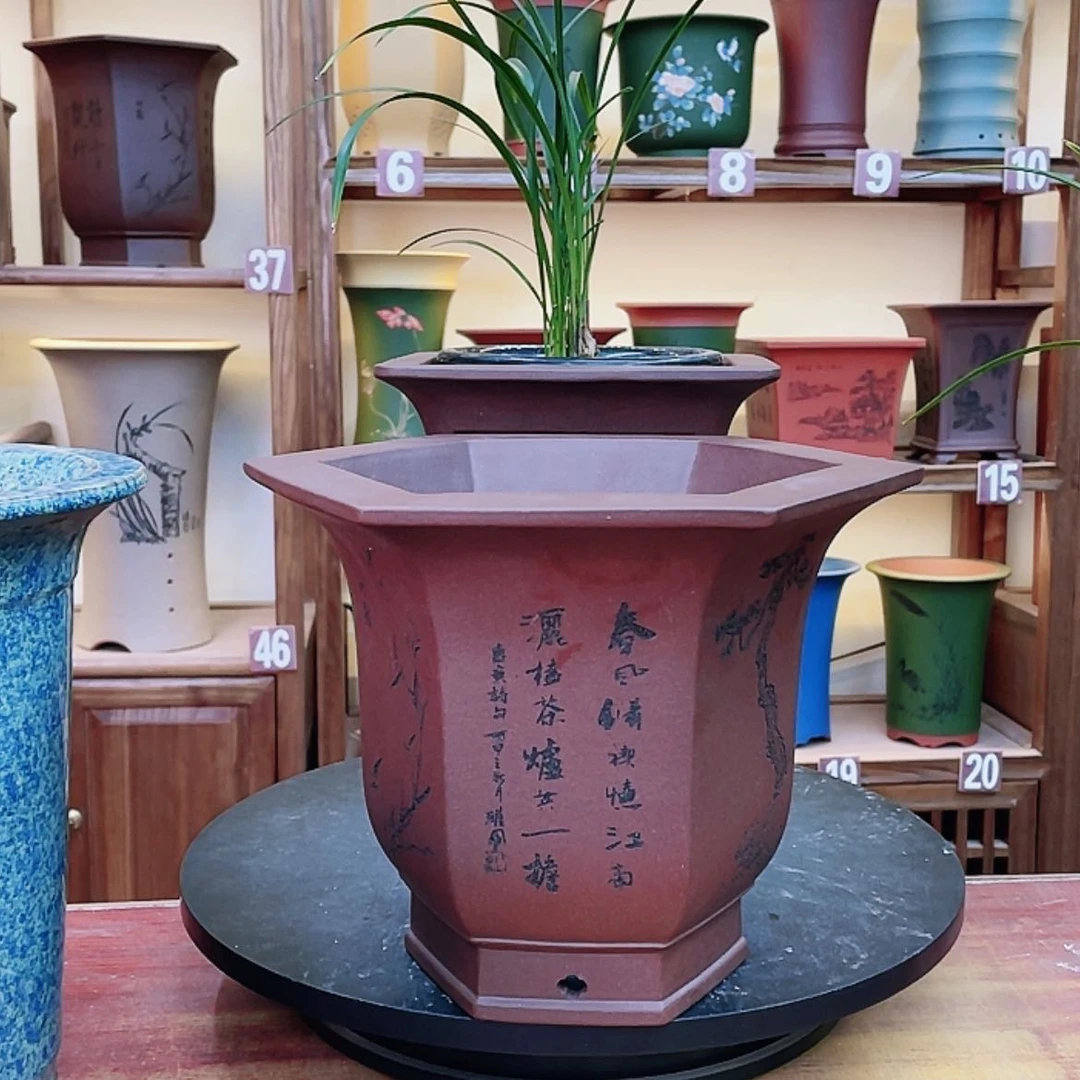 【闪购商品】紫砂花盆兰花755585477855685255