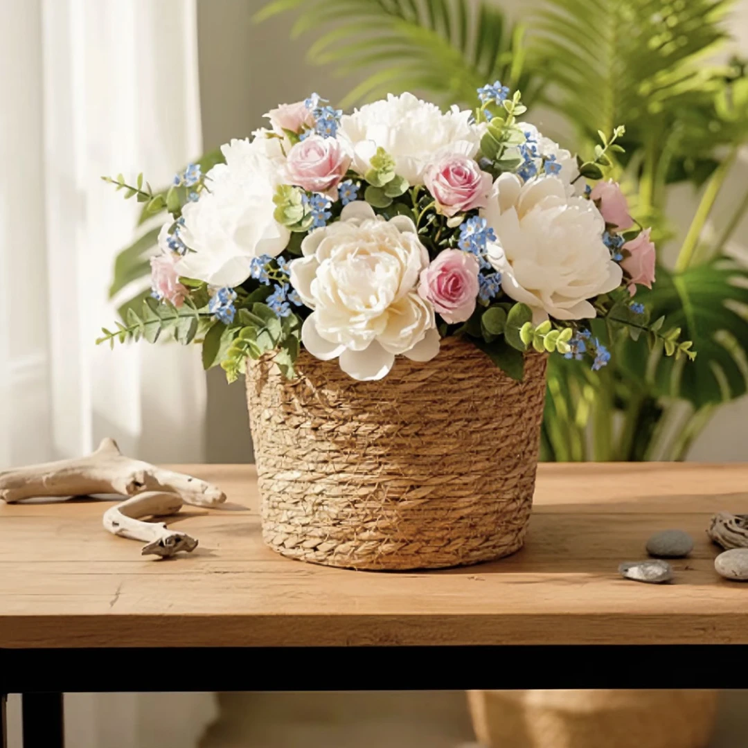 【勿忘我专用花篮】北欧风草编花盆可用于diy收纳及客厅阳台装饰