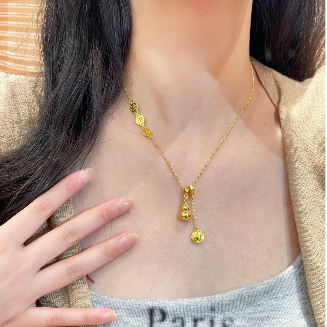 【顺丰包邮 明天到家】葫芦项链可调节灵动福䘵福字精父亲节礼物