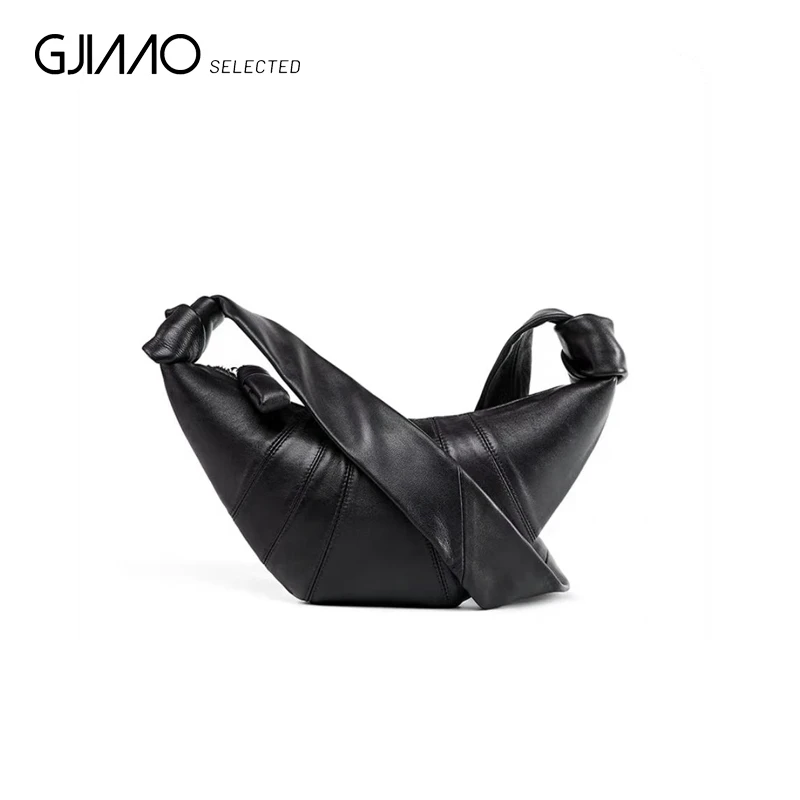 2127 黑白两色羊皮腋下斜挎包