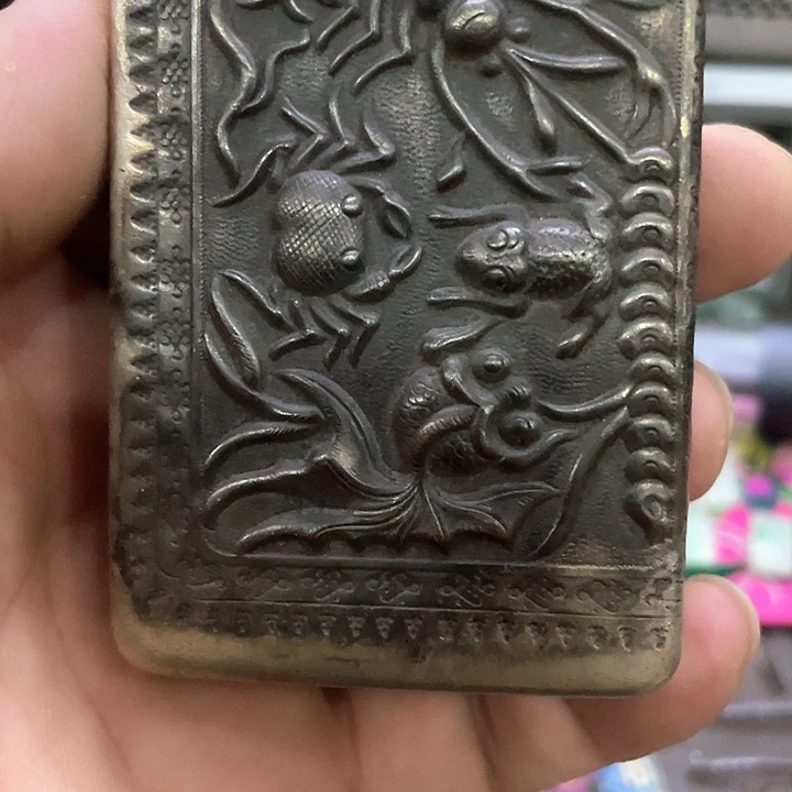 澄**森白铜刻画小动物墨盒一个