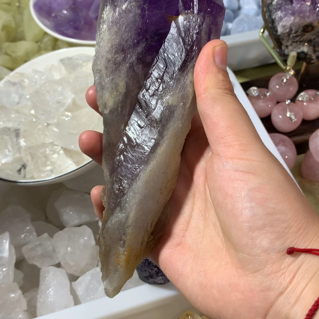 紫***未镶嵌水晶珠宝半成品天然
