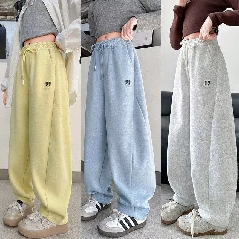 女童阔腿裤春秋新款儿童宽松休闲洋气裤子中大童运动裤女孩卫裤